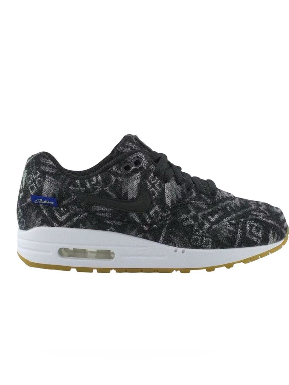 Nike Air Max 1 Premium Pendleton W 9.5 Black Wool Navajo Aztec Sneakers Gum Shoe